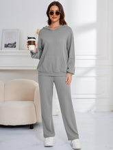 Load image into Gallery viewer, Dropped Shoulder Long Sleeve Hoodie and Pants Set
