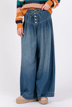 Load image into Gallery viewer, SAGE+FIG Smocked Waist Band Wide Leg Jeans
