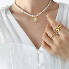 Load image into Gallery viewer, 18K Gold-Plated Freshwater Pearl Necklace
