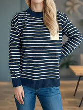 Load image into Gallery viewer, Striped Mock Neck Long Sleeve Sweater
