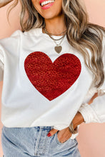 Load image into Gallery viewer, Valentine’s Day Heart Round Neck Long Sleeve Sweatshirt
