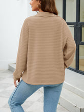 Load image into Gallery viewer, Textured Quarter Zip Long Sleeve Sweatshirt
