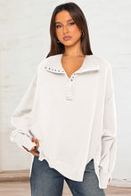 Load image into Gallery viewer, Exposed Seam Side Slit Long Sleeve Sweatshirt
