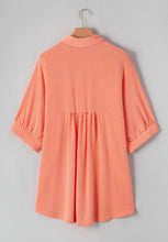 Load image into Gallery viewer, Corded Half Sleeve Button Up High Low Shirt
