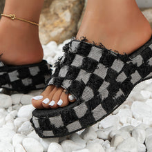 Load image into Gallery viewer, Plaid PU Leather Platform Sandals
