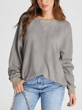 Load image into Gallery viewer, Waffle Knit Round Neck Long Sleeve T-Shirt
