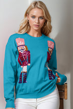 Load image into Gallery viewer, Double Take Full Size Nutcracker Sequin Long Sleeve Sweater
