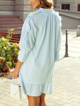 Load image into Gallery viewer, Ruffled Striped Notched Mini Dress
