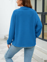 Load image into Gallery viewer, Textured Quarter Zip Long Sleeve Sweatshirt

