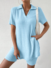 Load image into Gallery viewer, Johnny Collar Short Sleeve Top and Shorts Set
