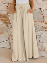 Load image into Gallery viewer, Drawstring Wide Leg Pants with Pockets
