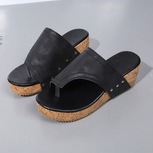 Load image into Gallery viewer, PU Leather Wedge Sandals
