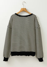 Load image into Gallery viewer, Striped Round Neck Long Sleeve Sweatshirt
