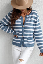 Load image into Gallery viewer, Striped Button Down Long Sleeve Cardigan
