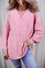 Load image into Gallery viewer, Exposed Seam Round Neck Long Sleeve Sweatshirt
