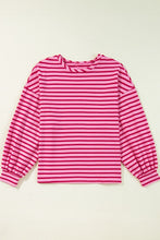 Load image into Gallery viewer, Striped Round Neck Long Sleeve Sweatshirt
