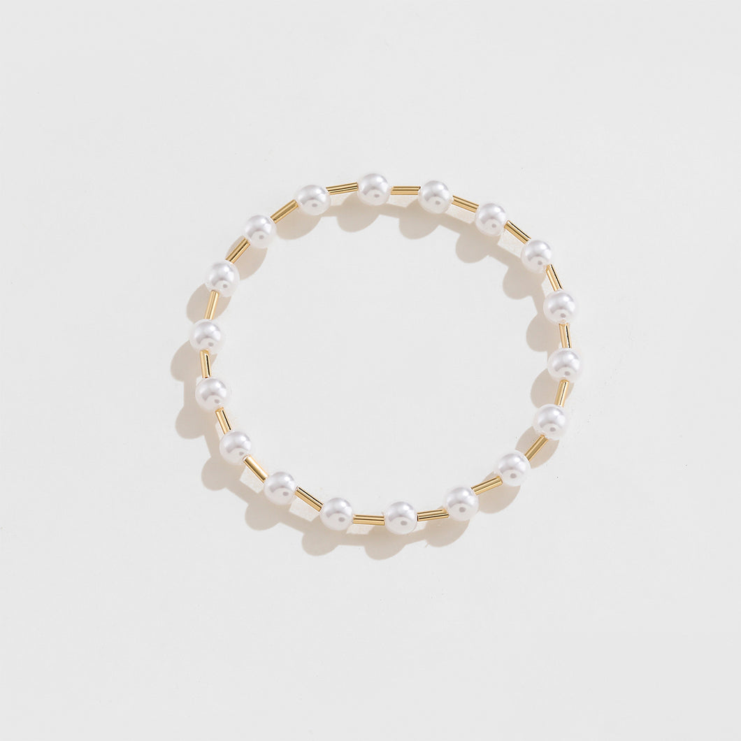 Gold-Plated Pearl Copper Bracelet