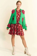 Load image into Gallery viewer, Davi &amp; Dani Floral Applique Open Front Drop Shoulder Cardigan
