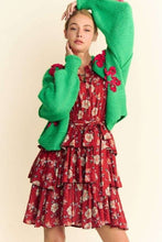 Load image into Gallery viewer, Davi &amp; Dani Floral Applique Open Front Drop Shoulder Cardigan
