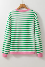 Load image into Gallery viewer, Striped Lucky Clover Long Sleeve Sweatshirt
