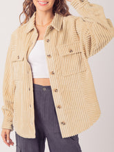 Load image into Gallery viewer, Button Up Long Sleeve Corduroy Jacket
