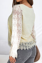 Load image into Gallery viewer, Lace Detail V-Neck Long Sleeve Blouse
