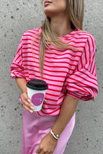 Load image into Gallery viewer, Striped Round Neck Long Sleeve Sweatshirt
