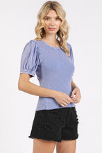 Load image into Gallery viewer, Mittoshop Mineral Wash Puff Sleeve Rib Knit T-Shirt
