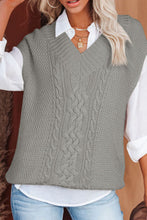 Load image into Gallery viewer, Cable-Knit V-Neck Sweater Vest
