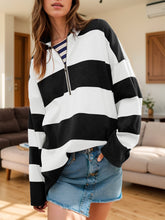 Load image into Gallery viewer, Color Block Half Zip Long Sleeve Sweater
