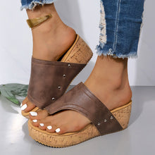 Load image into Gallery viewer, PU Leather Wedge Sandals
