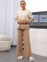 Load image into Gallery viewer, Basic Bae Striped Round Neck Long Sleeve Top and Pants Sweater Set
