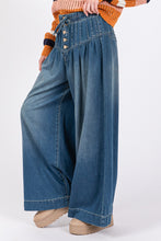 Load image into Gallery viewer, SAGE+FIG Smocked Waist Band Wide Leg Jeans
