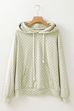 Load image into Gallery viewer, Checkered Print Kangaroo Pocket Drawstring Hoodie
