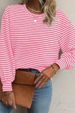 Load image into Gallery viewer, Striped Round Neck Long Sleeve Top
