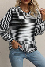 Load image into Gallery viewer, Striped Round Neck Long Sleeve Top
