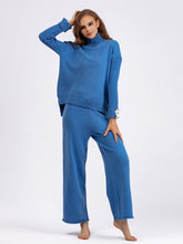 Load image into Gallery viewer, Basic Bae High- Low Turtleneck Long Sleeve Top and Pants Sweater Set
