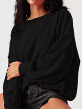 Load image into Gallery viewer, Exposed Seam Round Neck Long Sleeve Sweatshirt
