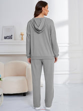 Load image into Gallery viewer, Dropped Shoulder Long Sleeve Hoodie and Pants Set
