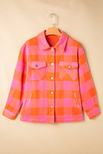 Load image into Gallery viewer, Plaid Collared Neck Button Up Jacket
