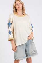 Load image into Gallery viewer, SAGE + FIG Star Patch Side Slit Round Neck Top
