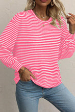 Load image into Gallery viewer, Striped Round Neck Long Sleeve Top
