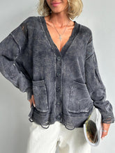 Load image into Gallery viewer, Distressed Button Down Long Sleeve Cardigan
