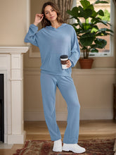 Load image into Gallery viewer, Dropped Shoulder Long Sleeve Hoodie and Pants Set
