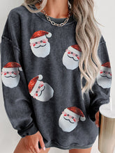 Load image into Gallery viewer, Sequin Santa Patch Ribbed Sweatshirt
