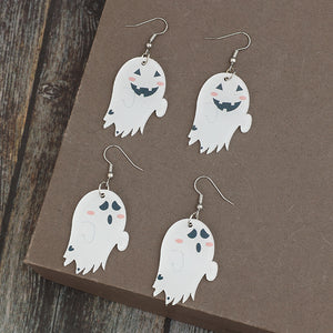 2 Piece Alloy Acrylic Ghost Dangle Earrings