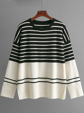 Load image into Gallery viewer, Basic Bae Striped Round Neck Long Sleeve Top and Pants Sweater Set
