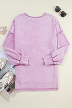 Load image into Gallery viewer, Exposed Seam Round Neck Long Sleeve Sweatshirt
