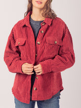 Load image into Gallery viewer, Button Up Long Sleeve Corduroy Jacket
