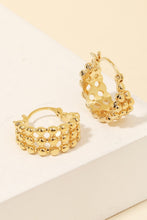 Load image into Gallery viewer, Fame Metallic Bead Pincatch Hoop Earrings
